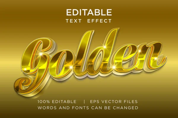 Gouden Lettertype Bewerkbare Tekst Effect — Stockvector
