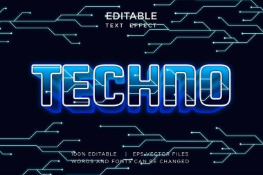 3d metin efekti düzenlenebilir vektör şablonu