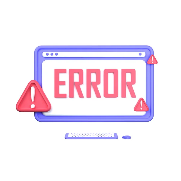 Illustration Website Error Computer Object — Stock Photo, Image