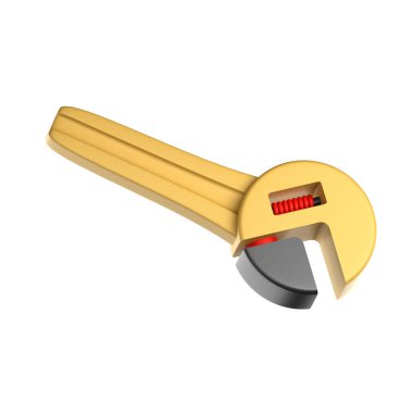 3 boyutlu anahtar çizimi. Üç boyutlu çalışma günü simgeleri. Onarım için gerekli aletler. Web siteleri, mobil uygulamalar ve sunumlar için mükemmel. 3B görüntüleme