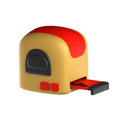 3D mezura çizimi. Üç boyutlu çalışma günü simgeleri. Onarım için gerekli aletler. Web siteleri, mobil uygulamalar ve sunumlar için mükemmel. 3B görüntüleme