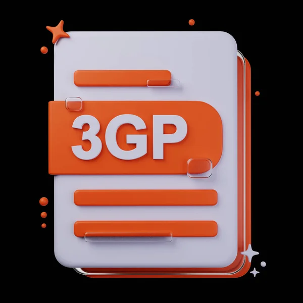 Dosya Biçimi Simge Paketi 3Gp Dosya Biçiminin Illüstrasyonu — Stok fotoğraf