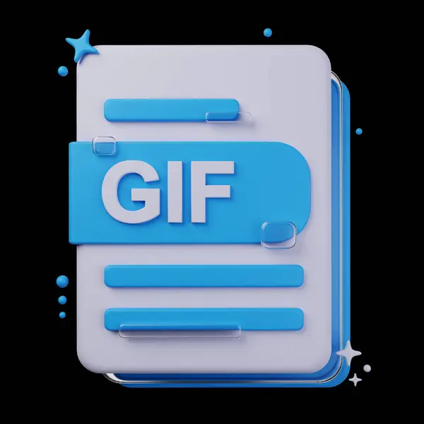ファイル形式3Dアイコンパック Gifファイル形式の3Dイラスト — ストック写真