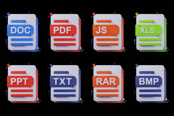File Format Icon Pack — Stock Photo, Image