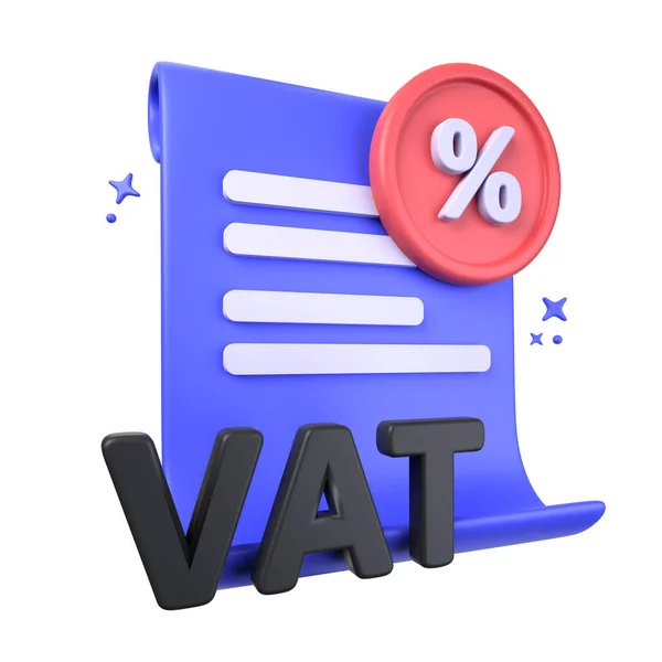 Vat Tax Report Illustration Isolated White Background Papier Liste Écriture — Photo
