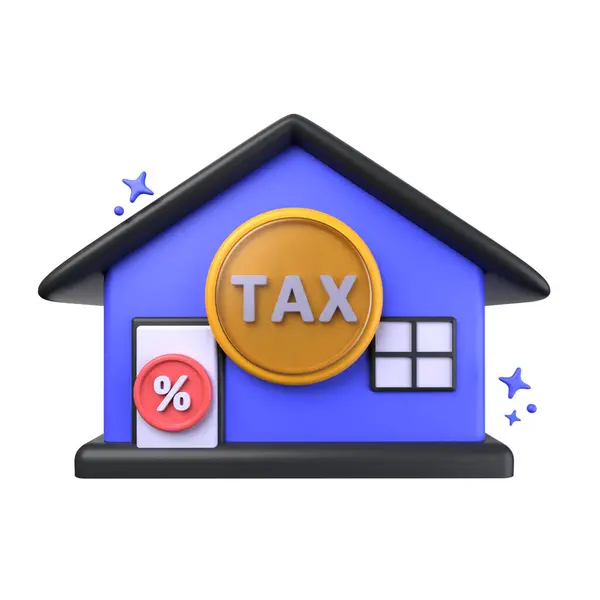 Home Tax Van Illustratie Geïsoleerd Witte Achtergrond Fiscaal Concept Renderen — Stockfoto