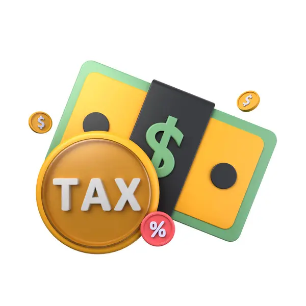 Finanční Daň Ilustrace Izolované Bílém Pozadí Dolary Spropitné Daně Daňový — Stock fotografie