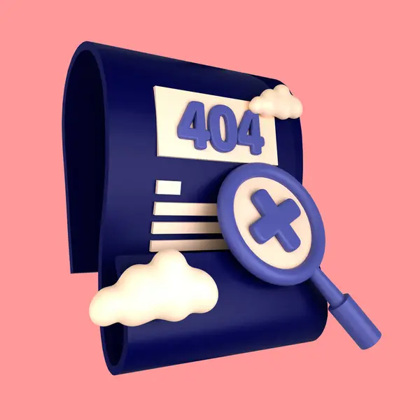 3d illustration of File Search Not Found. empty states 3D concept. 3d render