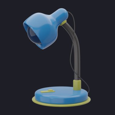 3D illüstrasyon çalışma lambası. Kütüphane 3 boyutlu simge konsepti. 3d hazırlayıcı