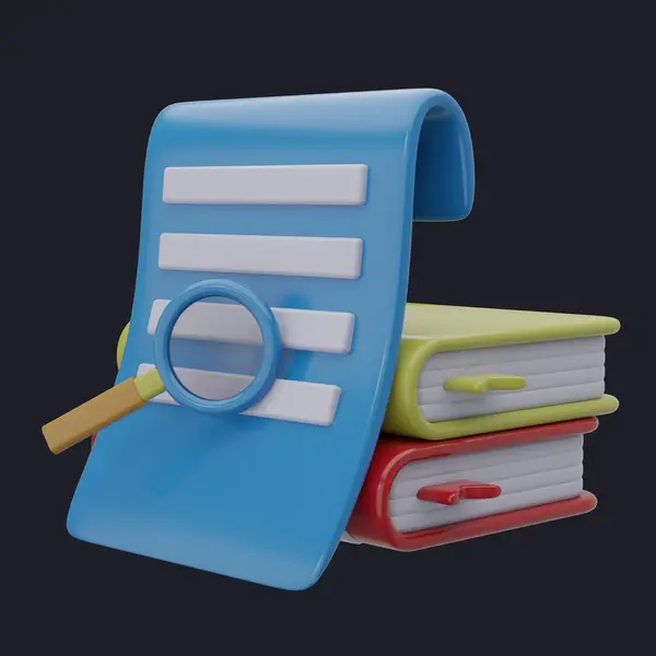file research of 3d illustration. Library 3D icon Concept. 3d render