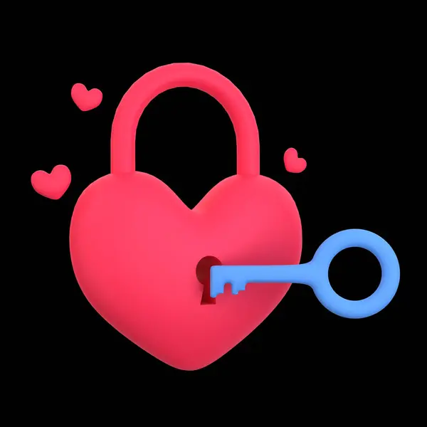 Ilustracja Prawdziwy Obiekt Miłości Kreatywna Ikona Projektowania Valentine Renderowanie Zdjęcie Stockowe