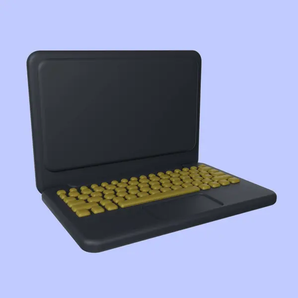 Laptop Moderno Com Teclado Elegante Adequado Para Conceitos Tecnologia Negócios Imagem De Stock