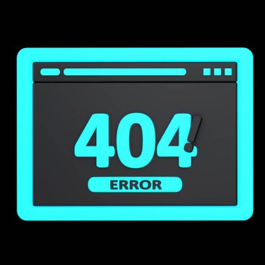 Web 3D simge konsepti. Web hatasının 3d illüstrasyonu 404