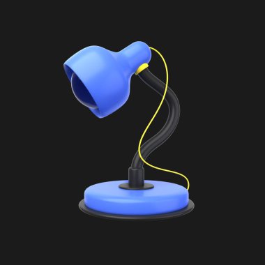 Okul ve Eğitim 3 boyutlu ikon konsepti. Masa Lambasının 3d illüstrasyonu