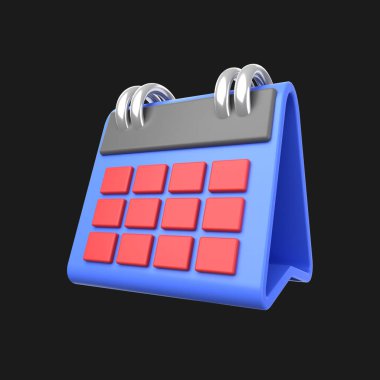 Okul ve Eğitim 3 boyutlu ikon konsepti. Zamanlamanın 3d illüstrasyonu