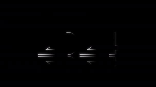 Nowy Rok 2024 Neon Pętli Animowany Tekst Koncepcja Cieniem Czarno — Wideo stockowe