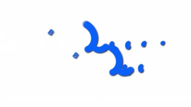 Blossom Bliss 3D zarif başlık beyaz arkaplanda gölgeli mavi renkli metin animasyonunu ortaya çıkardı