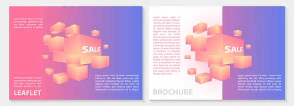 Digital Cube Objetos Cobertura Fundo Folheto Brochura Brand Communication Gradient —  Vetores de Stock