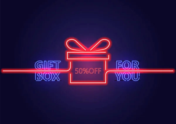% 50 indirimli neon bir hediye kutusu. Antika unsurlu bir tasarım reklamlarınızı havalı yapıyor. Yılbaşı, Xmas, partiler gibi çeşitli reklam etkinliklerinde yer alabilir..