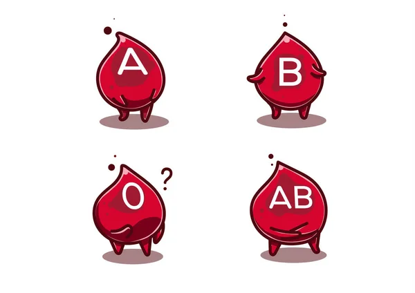 Grupo Sanguíneo Estilo Cómico Dibujos Animados Brillantes Clipart Publicitario Sangre — Vector de stock