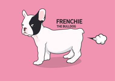 Fransız bulldog profesyonel gibi osuruyor. Şirin Fransız Buldog logosu çeşitli tasarım eserleriniz için. Tişört ekranları, baskı kartları, markalaşma vs.. 