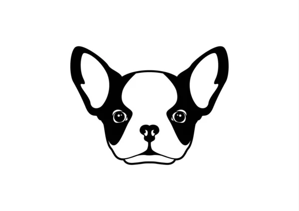 Frans Bulldog Logo Zwart Wit Voor Branding Design Corporate Identity — Stockvector
