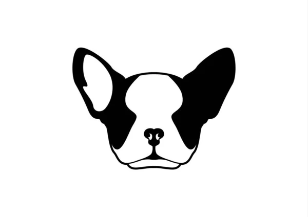 ブラック ホワイトのフレンチブルドッグロゴ ブランディングデザイン コーポレートアイデンティティ エンブレムバッジ およびあなたの犬のブランド製品のロゴ 最小限のスタイルでアイコンやロゴとして使いやすい — ストックベクタ