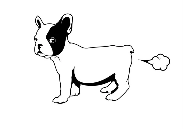 Francuzik Małym Pierdem Cute Francuski Symbol Logo Bulldog Dla Różnych — Wektor stockowy