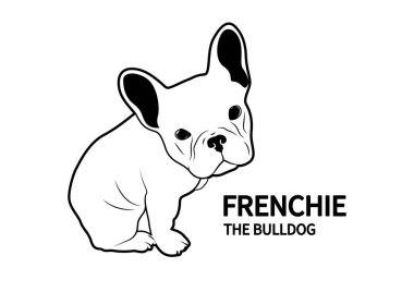 Siyah ve Beyaz Tarzlı Şirin Kahverengi Fransız. Buldog Serisi Frenchie. Onu getirebilirsin ve sanat çalışmalarında ya da istediğin herhangi bir şeyde onu yaratabilirsin..
