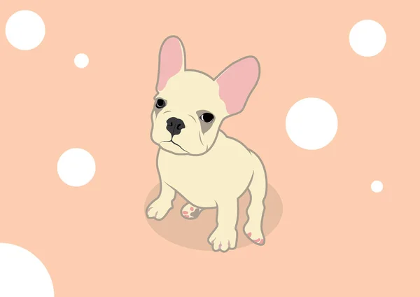Bunny Fawn French Bulldog Fundo Rosa Adorável Coelho Temático Fawn —  Vetores de Stock