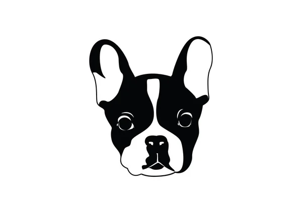 Şirin Siyah Beyaz Fransız Bulldog Tişörtü Tişörtler Için Siyah Beyaz — Stok Vektör