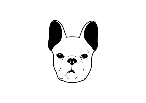 Niedliche Französische Bulldogge Face Vector Für Shirt Niedliche Französische Bulldogge — Stockvektor