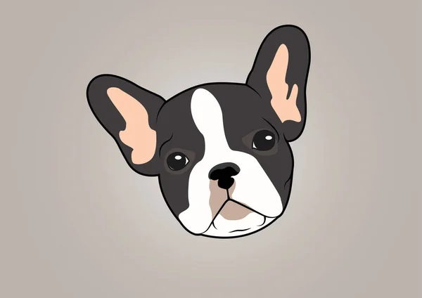 Lindo Bulldog Francés Dos Tonos Ilustración Vectorial Minimalista Lindo Bulldog — Archivo Imágenes Vectoriales
