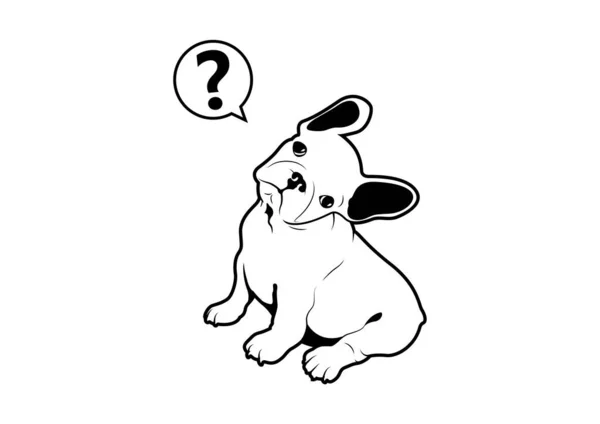 French Bulldog Head Rotation Preto Branco Ilustração Vetorial Capturando Charme —  Vetores de Stock