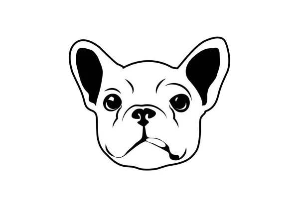 Die Cut French Bulldog Art Vektor Illustration Med Fransk Bulldog — Stock vektor