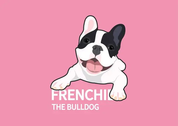 Zit Een Leuke Franse Bulldog Voor Frenchie Bulldog Collectie Geschikt — Stockvector