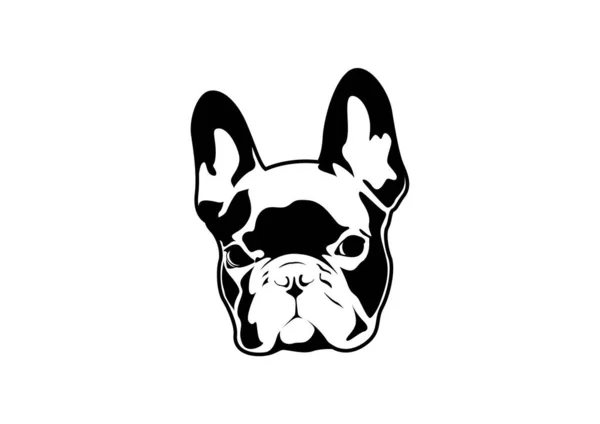 Snygg Svart Fransk Bulldog Logotyp Detta Frenchie Series Svartvitt Stil — Stock vektor