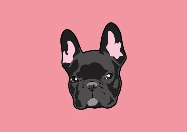Przystojny Black French Bulldog Logo Seria Francuskich Zdjęć Portretowych Możesz — Wektor stockowy