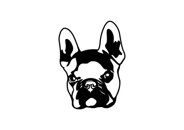 Fešák Brown French Bulldog Logo Tohle Série Frenchie Černobílém Stylu — Stockový vektor