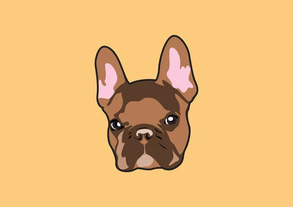 Fešák Brown French Bulldog Logo Tohle Série Frenchie Portrétním Stylu — Stockový vektor