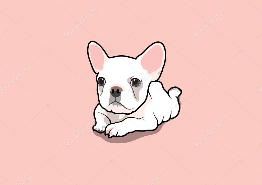 Adorable Frenchie Puppy in Relaxing Mood. Vector illustration capturing the adorable essence of a French Bulldog puppy in a relaxed and endearing pose. Playful and captivating design.