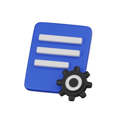 Projelerinizi 3D oluşturulmuş minimal ayarlar belgesi ve dosya yönetim simgesi ile yükseltin. Bu gösterişli illüstrasyon, tasarımınıza biraz sofistike ve işlevsellik katıyor. Web, sunumlar ve daha fazlası için ideal.