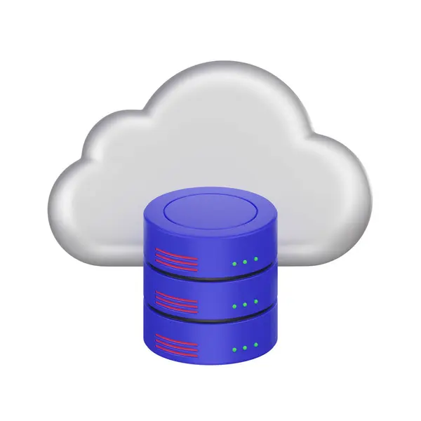Elevate projects with a 3D Cloud Database icon. Ideal for web, presentations, and tech designs, symbolizing efficient and scalable data storage. Enhance your visuals with modern sophistication.