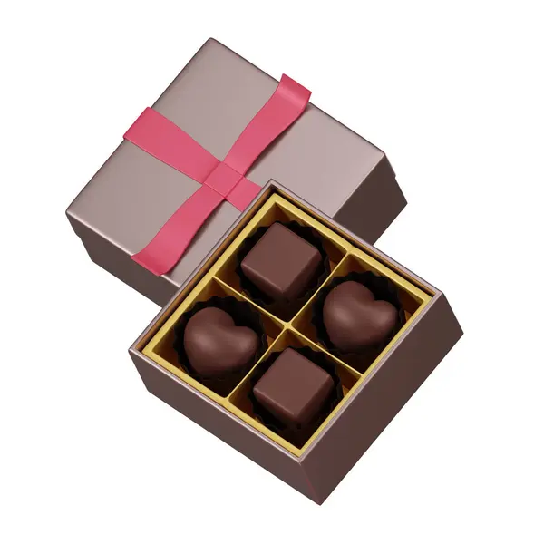 Indulge in love with our \'3D Heart-Shape Chocolate with Luxury Box.\' Perfect for sweetening up your Valentine\'s Day designs.