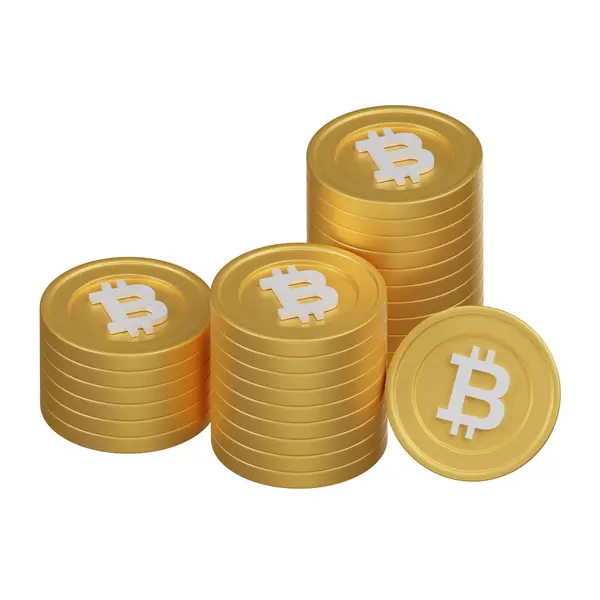 Montones Monedas Oro Bitcoin Que Representan Fondo Inversión Criptomoneda Centrándose Fotos De Stock Sin Royalties Gratis