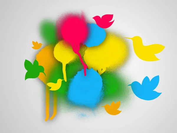Kolorowe Balony Ptaki — Zdjęcie stockowe