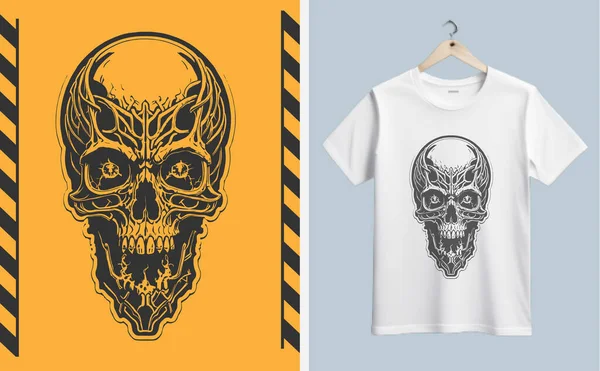t - shirt print design with skull