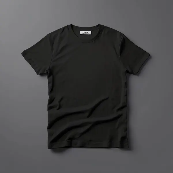 black and white blank t - shirt on a gray background.