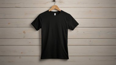 Boş t-shirt tahtadan arka plana karşı