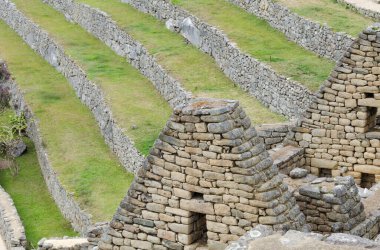 Peru 'daki antik Maço Picchu şehrinin kalıntıları.